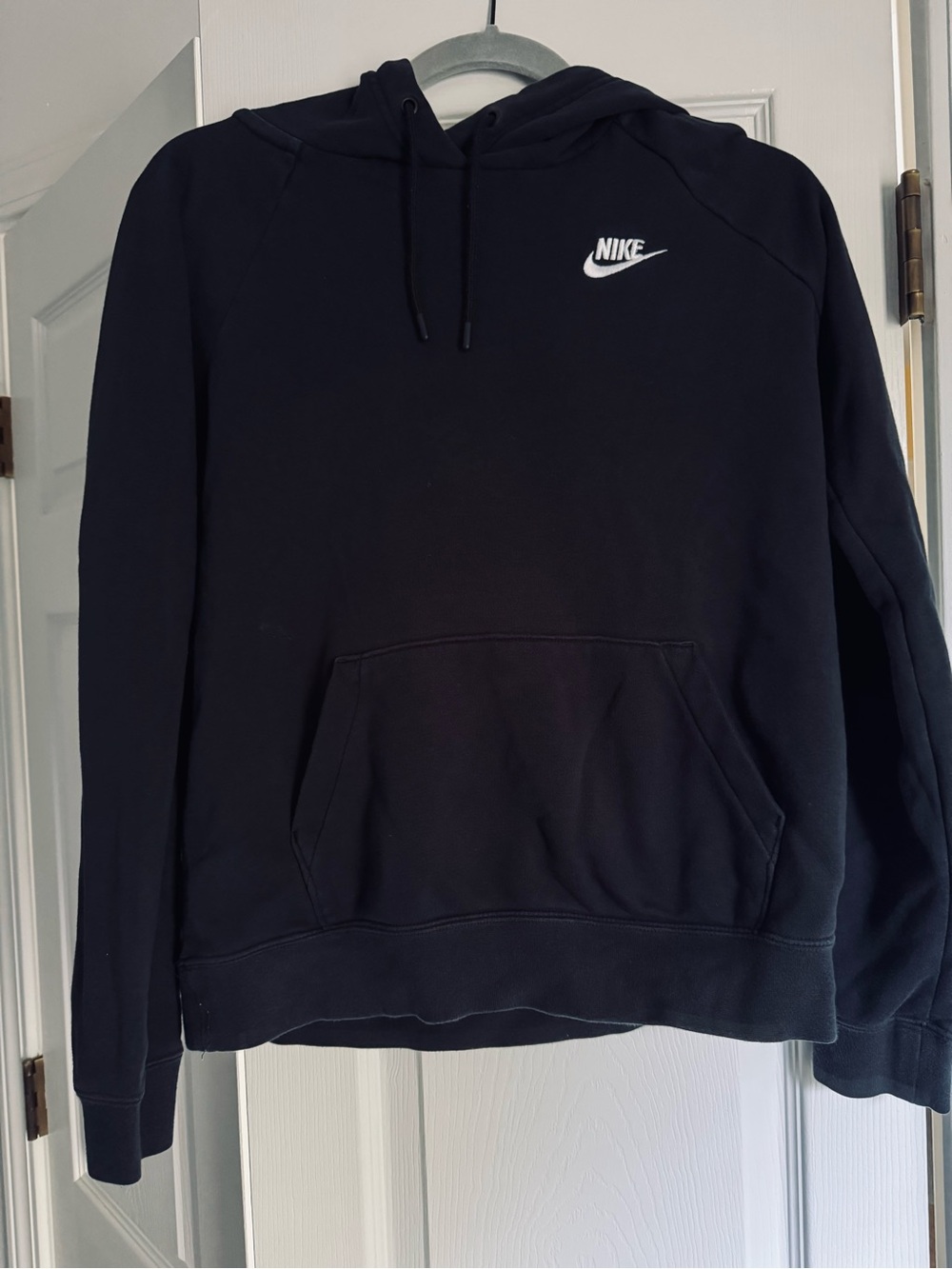 Nike Women’s Black Pullover Hoodie with White Logo